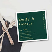 Serviette En Papier Élégant Simple Vert Or Moderne Fun Faits Mariage