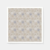 Serviette En Papier Elegant Snowflake Pattern Beige  (Devant)
