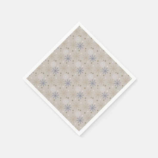 Serviette En Papier Elegant Snowflake Pattern Beige  (Coin)
