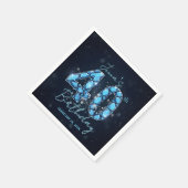 Serviette En Papier Elegant Sparkle Teal Blue Gemstone 40th Birthday (Coin)