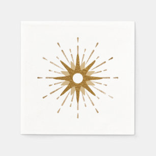 Serviette En Papier Élégant Starburst Or