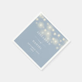 Serviette En Papier Elegant String Lights Dusty Blue Wedding (Coin)
