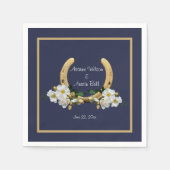 Serviette En Papier Elégant style Pays Marine et Or (Devant)