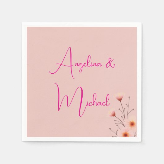 Serviette En Papier Élégant stylé tendance écriture manuscrite Nom du  (Devant)