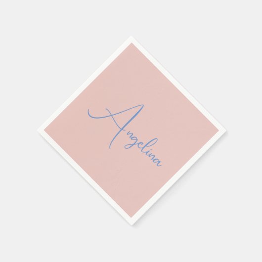 Serviette En Papier Élégant stylé tendance écriture manuscrite Nom du  (Coin)