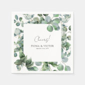 Serviette En Papier Elégant Succulent Eucalyptus Mariage de verdure (Devant)