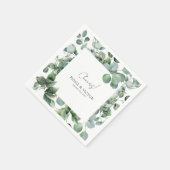 Serviette En Papier Elégant Succulent Eucalyptus Mariage de verdure (Coin)
