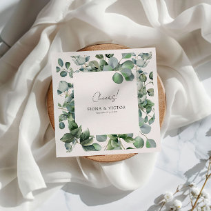 Serviette En Papier Elégant Succulent Eucalyptus Mariage de verdure