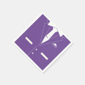 Serviette En Papier Elégant Suit Purple & White Necktie -Ajouter Votre (Coin)