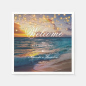 Serviette En Papier Elégant Sunset Beach Mariage d'été (Devant)