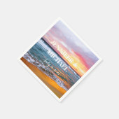 Serviette En Papier Elégant Sunset Beach Tropical Summer Élégant (Coin)