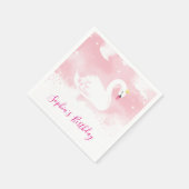Serviette En Papier ELEGANT SWAN or couronne rose pâle (Coin)