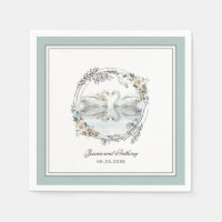 Elégant Swans Aquarelle Mariage Floral