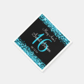 Serviette En Papier Élégant Sweet 16 Anniversaire Fête Étincelles Turq (Coin)