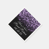 Serviette En Papier Élégant Sweet 16 Anniversaire Minuit Glam Purple (Coin)