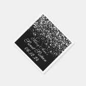 Serviette En Papier Élégant Sweet 16 Anniversaire Minuit Glam Silver (Coin)