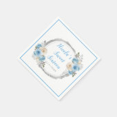 Serviette En Papier Elégant Sweet sixteen aux fleurs bleu foncé (Coin)