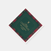 Serviette En Papier Elegant Tartan Plaid Merry Christmas Family Name (Coin)