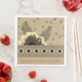 Serviette En Papier Élégant Taupe Floral (En situation)