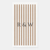 Serviette En Papier Élégant Taupe Stripes Mariage Été (Devant)