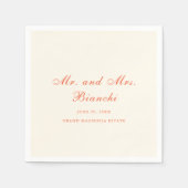 Serviette En Papier Elegant Terracotta Modern Classic Wedding (Devant)