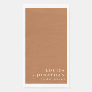 Serviette En Papier Élégant Terracotta Tendance Minimaliste Chic Perso