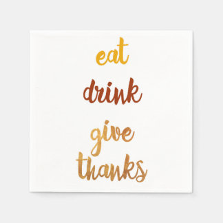 Serviette En Papier Élégant Thanksgiving