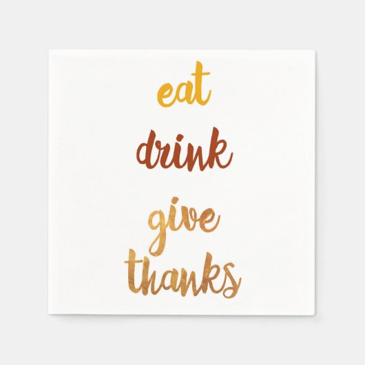 Serviette En Papier Élégant Thanksgiving (Devant)