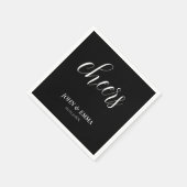 Serviette En Papier Elégant thème Mariage noir et blanc (Coin)