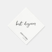 Serviette En Papier Elégant thème Mariage noir et blanc (Coin)