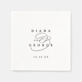 Serviette En Papier Élégant Tourbillon Simple Mariage Script (Devant)