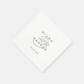 Serviette En Papier Élégant Tourbillon Simple Mariage Script (Coin)