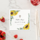 Serviette En Papier Élégant tournesol Baptême religieux (En situation)