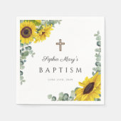 Serviette En Papier Élégant tournesol Baptême religieux (Devant)