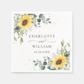 Serviette En Papier Elégant tournesol Eucalyptus Mariage de verdure (Devant)