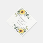 Serviette En Papier Elégant tournesol Eucalyptus Mariage de verdure (Coin)