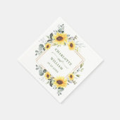 Serviette En Papier Elégant tournesol Eucalyptus Mariage de verdure (Coin)