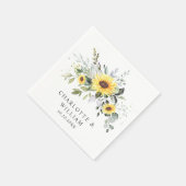 Serviette En Papier Elégant tournesol Eucalyptus Mariage de verdure (Coin)