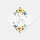 Serviette En Papier Elégant tournesol Eucalyptus Mariage de verdure (Coin)