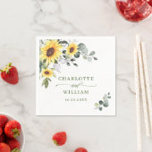Serviette En Papier Elégant tournesol Eucalyptus Mariage de verdure (En situation)