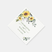 Serviette En Papier Elégant tournesol Eucalyptus Mariage de verdure (Coin)