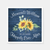 Serviette En Papier Élégant tournesol Eucalyptus Rustique Mariage en b (Devant)