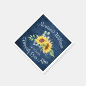 Serviette En Papier Élégant tournesol Eucalyptus Rustique Mariage en b (Coin)