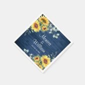 Serviette En Papier Élégant tournesol Eucalyptus Rustique Mariage en b (Coin)