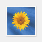 Serviette En Papier Elégant tournesol jaune sur Mariage bleu royal (Devant)