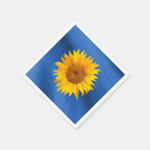 Serviette En Papier Elégant tournesol jaune sur Mariage bleu royal (Coin)