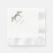 Serviette En Papier Élégant tournesol & Lavender Mariage Coin (Devant)