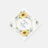 Serviette En Papier Élégant tournesol vert Mariage floral papier (Coin)