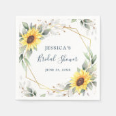 Serviette En Papier Elégant tournesol vert papier Fête des mariées (Devant)