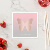 Serviette En Papier Elegant, trendy rose gold butterfly (En situation)